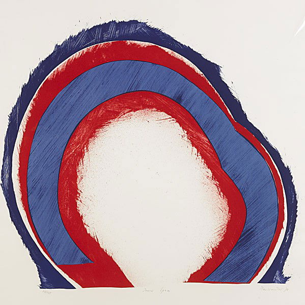 FOUR 20TH C. PRINTS: FOUR 20TH C. PRINTS; Guy Bardone (French, b. 1927), lithograph in colors, ''La Table au Verger'', 1970, signed and numbered; Deli Sacilotto (Canadian, b. 1936), color intaglio relief, ''Washington Str