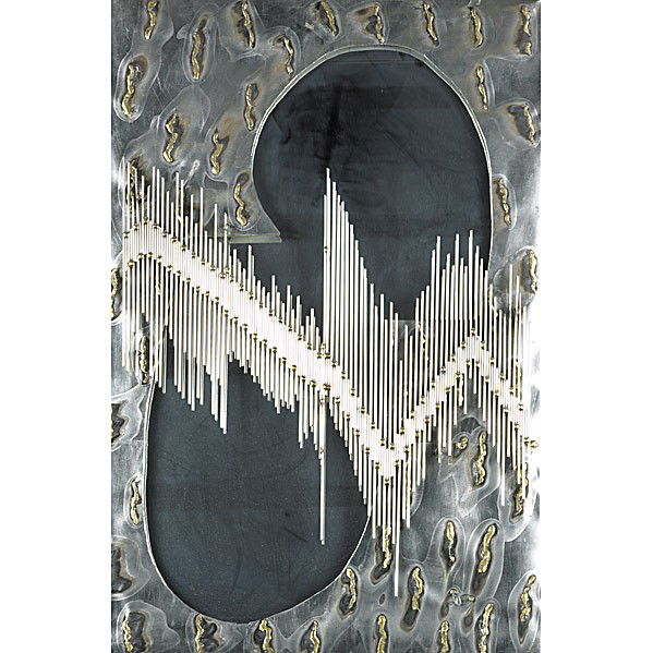 STYLE OF CURTIS JERE: STYLE OF CURTIS JERE; Metal and brass mirror; 35'' x 23''