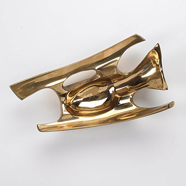 FRED BROUARD: FRED BROUARD; Cast and polished bronze sculpture, 1970s; Inscribed FBROUARD 20/100; 2 3/4'' x 10'' x 5 1/2''