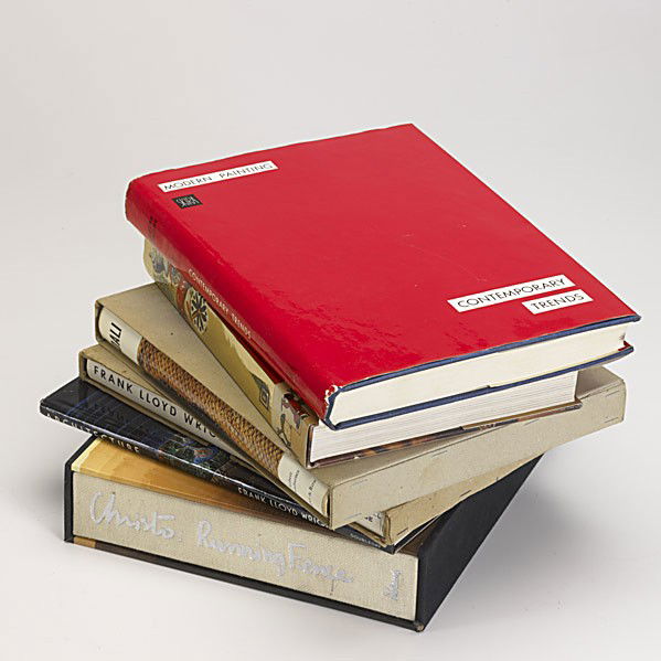 CONTEMPORARY ART AND ARCHITECTURE: CONTEMPORARY ART AND ARCHITECTURE; Six volumes: ''Christo: Running Fence'' numbered, autographed in slip case, '' Les Diners de Gala'' Salvador Dali 1973, ''The World of Dali'', ''Frank Lloyd Wright: