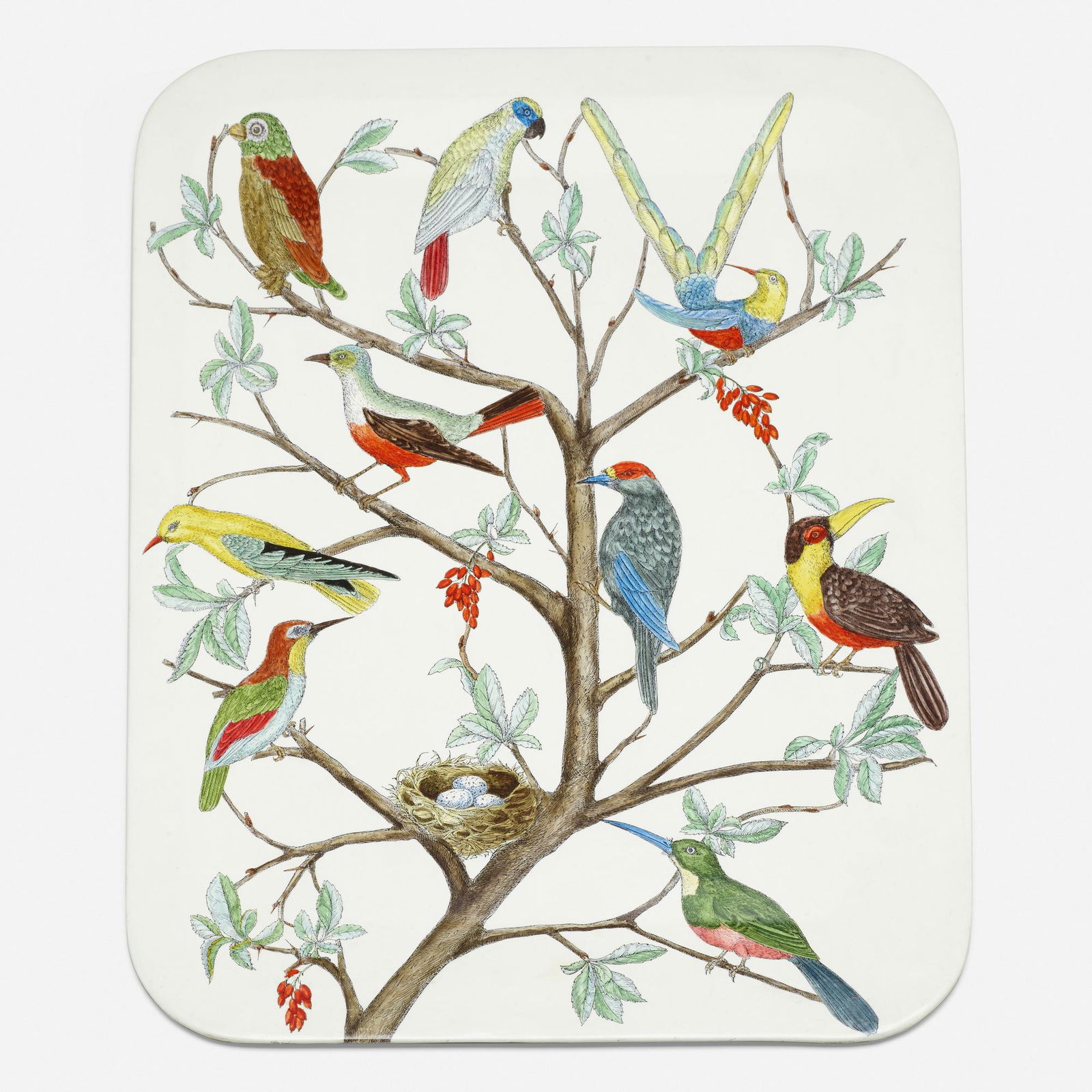 Piero Fornasetti, Ramo con Uccelli tray (1 of 3)