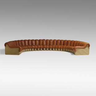 Berger, Peduzzi-Riva and Ulrich, DS 600 Organic sofa: Ueli Berger, Eleanora Peduzzi-Riva and Heinz Ulrich DS 600 Organic sofa StendigSwitzerland / USA, c. 1972leather, felt upholstery 29 h × 294 w × 38.25 d in (74 × 747 × 9