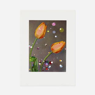 Sebastiaan Bremer, Bloemen: Triumph Tulp Bruno Walter: Sebastiaan Bremer Bloemen: Triumph Tulp Bruno Walter 2015archival inkjet with hand painting, mirror Mylar, and Mylar confetti sight: 17.5 h × 13 w in (44 × 33 cm) image: 11.875 h &time