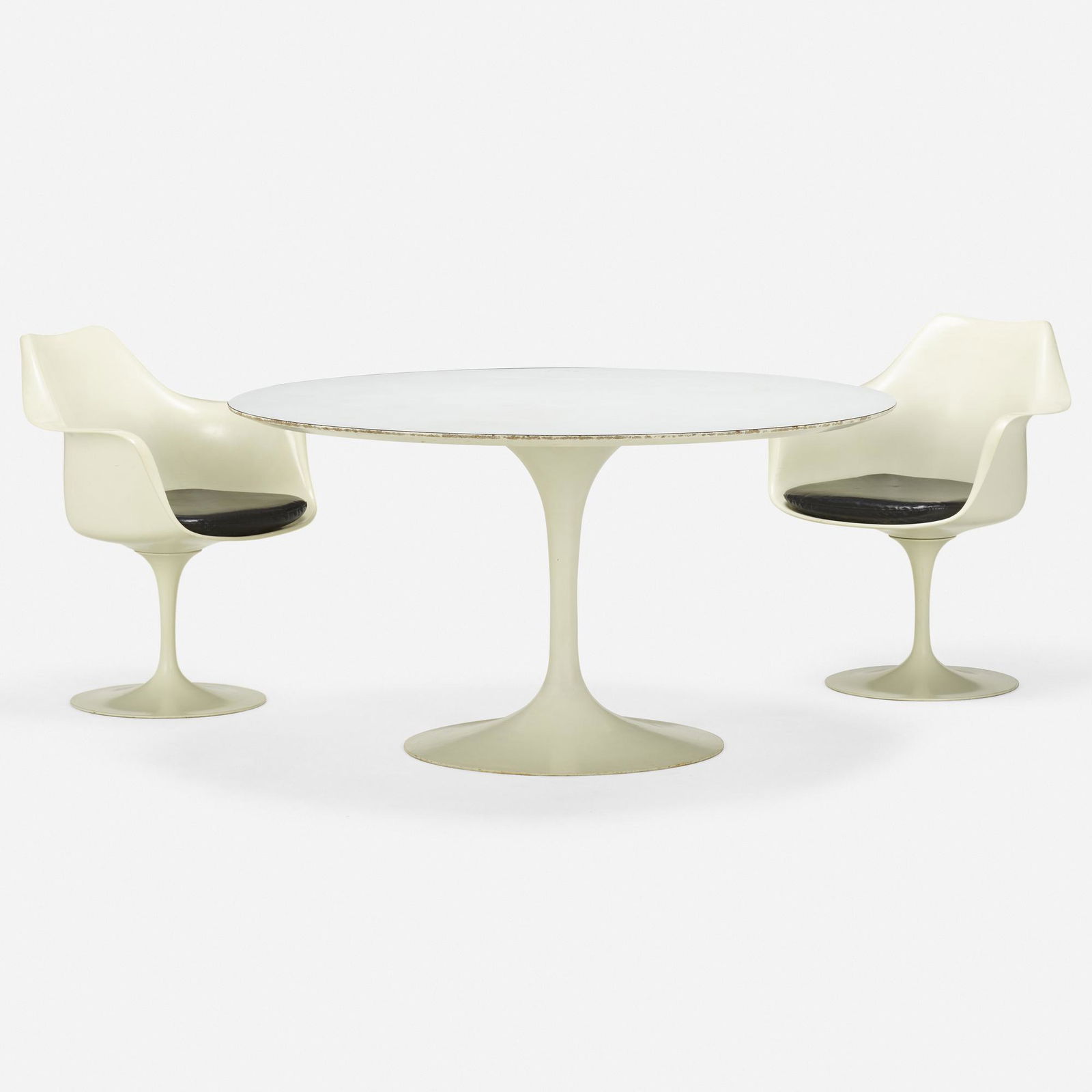 Eero Saarinen, Tulip dining table and pair of chairs (1 of 4)