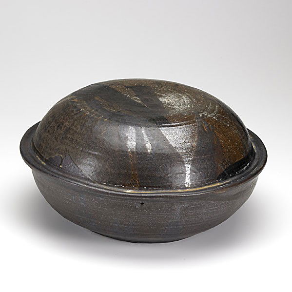 TOSHIKO TAKAEZU: TOSHIKO TAKAEZU; Glazed stoneware sculpture with rattle; Provenance: Acquired directly from the artist; Unmarked; 8 1/2'' x 15 1/2''