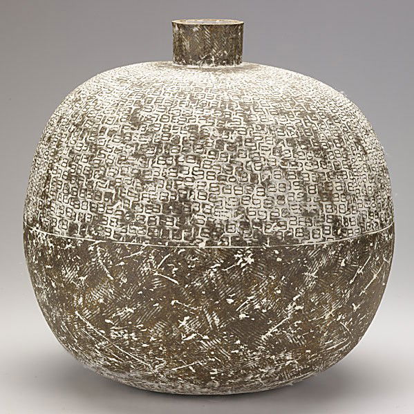CLAUDE CONOVER: CLAUDE CONOVER; Glazed ceramic vessel ''TANNAM''; Signed and titled; 15'' x 14''