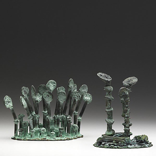 KLAUS IHLENFELD: KLAUS IHLENFELD; Two patinated bronze sculptures, ''Sea Anemone''; Provenance: The artist; Each stamped K; 5 1/2'' x 4 1/4'' and 5 1/4'' x 7 1/4''