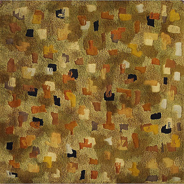 EDWARD FIELDS: EDWARD FIELDS; Sculpted wool carpet, 1960's; Signed; 84'' sq.