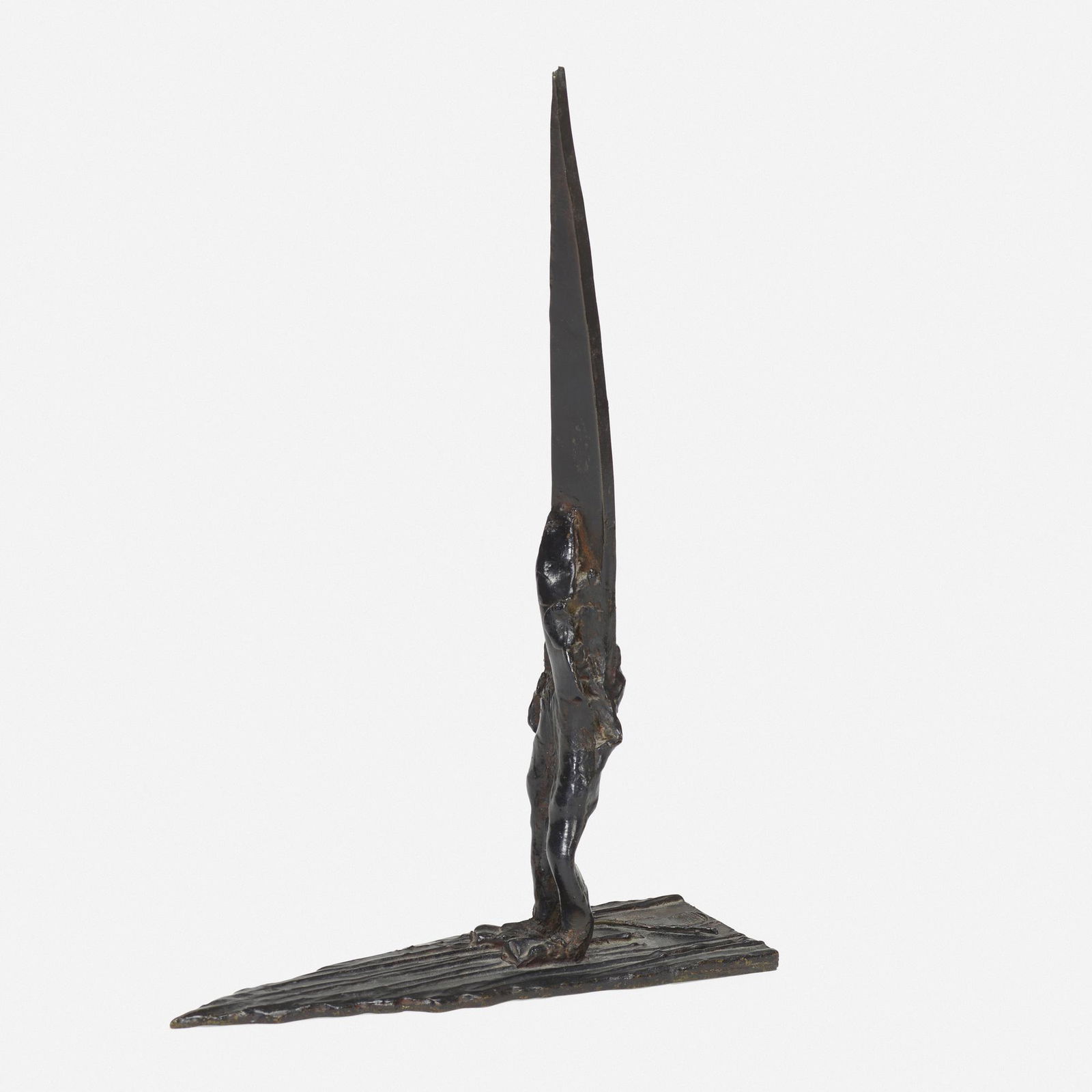 Germaine Richier, Guerrier no. 5: Germaine Richier Guerrier no. 5 1953patinated bronze 12.5 h × 9 w × 3 d in (32 × 23 × 8 cm) Incised signature and number to edge '1/6 G Richier'. Stamped foundry mark t