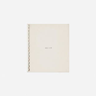 Seth Siegelaub, January 5-31, 1969: Seth Siegelaub January 5-31, 1969 exhibition catalog 1969spiral-bound printed paper This exhibition catalog is comprised of reproduced works by Robert Barry, Douglas Huebler, Joseph Kosuth and La