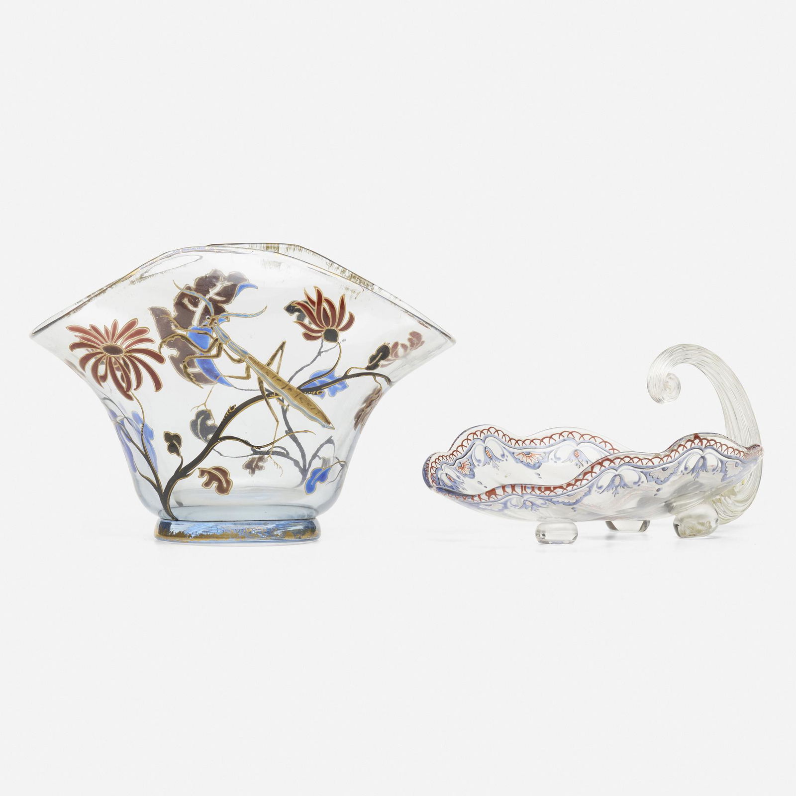 Emile Galle, Early vase and dish (1 of 3)