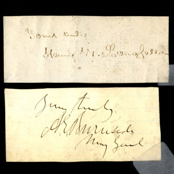 CIVIL WAR ERA AUTOGRAPHS: CIVIL WAR ERA AUTOGRAPHS; Approx. thirty-five clipped signatures, 19th c.; Includes William Tecumseh Sherman, William Averell, Ambrose Burnside, George Henry Thomas, etc.