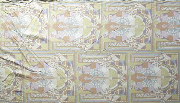 FRANK LLOYD WRIGHT / SCHUMACHER & CO.: FRANK LLOYD WRIGHT; SCHUMACHER & CO.; Partial bolt of polished cotton screen printed in the Imperial Peacock pattern.; Approximately 32 yards x 54''