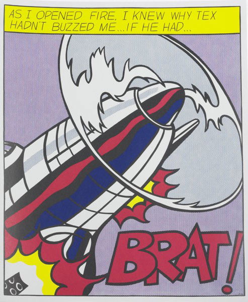 ROY LICHTENSTEIN (American, 1923-1997): ROY LICHTENSTEIN (American, 1923-1997); Three offset lithographs in colors, ''As I Opened Fire'', 1966; Publisher: Stedelijk Museum, Amsterdam; Each: 25'' x 20 3/4''