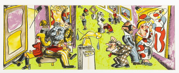 RED GROOMS (American, b. 1937): RED GROOMS (American, b. 1937); Lithograph in colors, ''Museum,'' 1978 (framed); Signed and dated; 8 1/8'' x 21 7/8'' (sight)