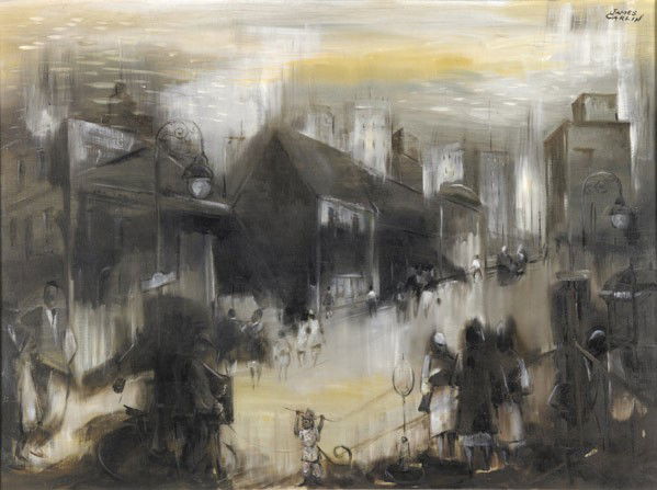 JAMES CARLIN (American, 1906-2005): JAMES CARLIN (American, 1906-2005); Oil on canvas, ''Gray and Silver Fog'' (framed); Signed; 30'' x 40''; Provenance: Private Collection, New Jersey