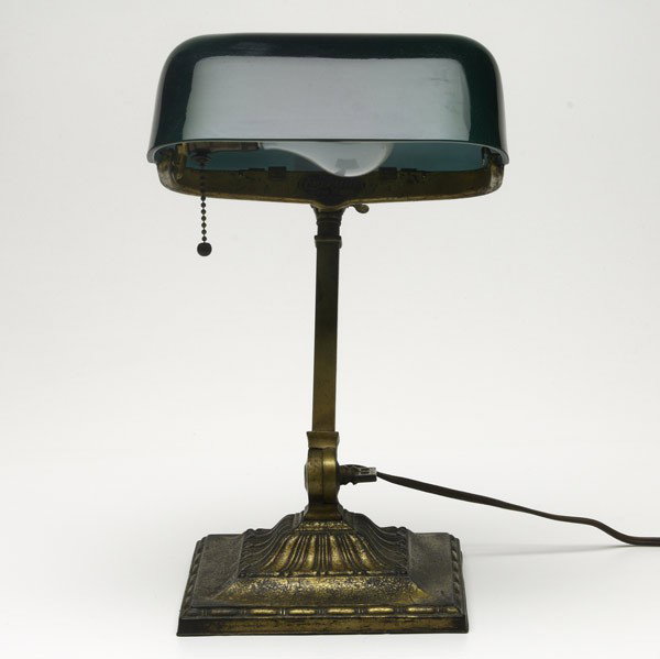 EMERALITE: EMERALITE; Desktop lamp, 20th c.; Original paper labels, marked on base; 14''