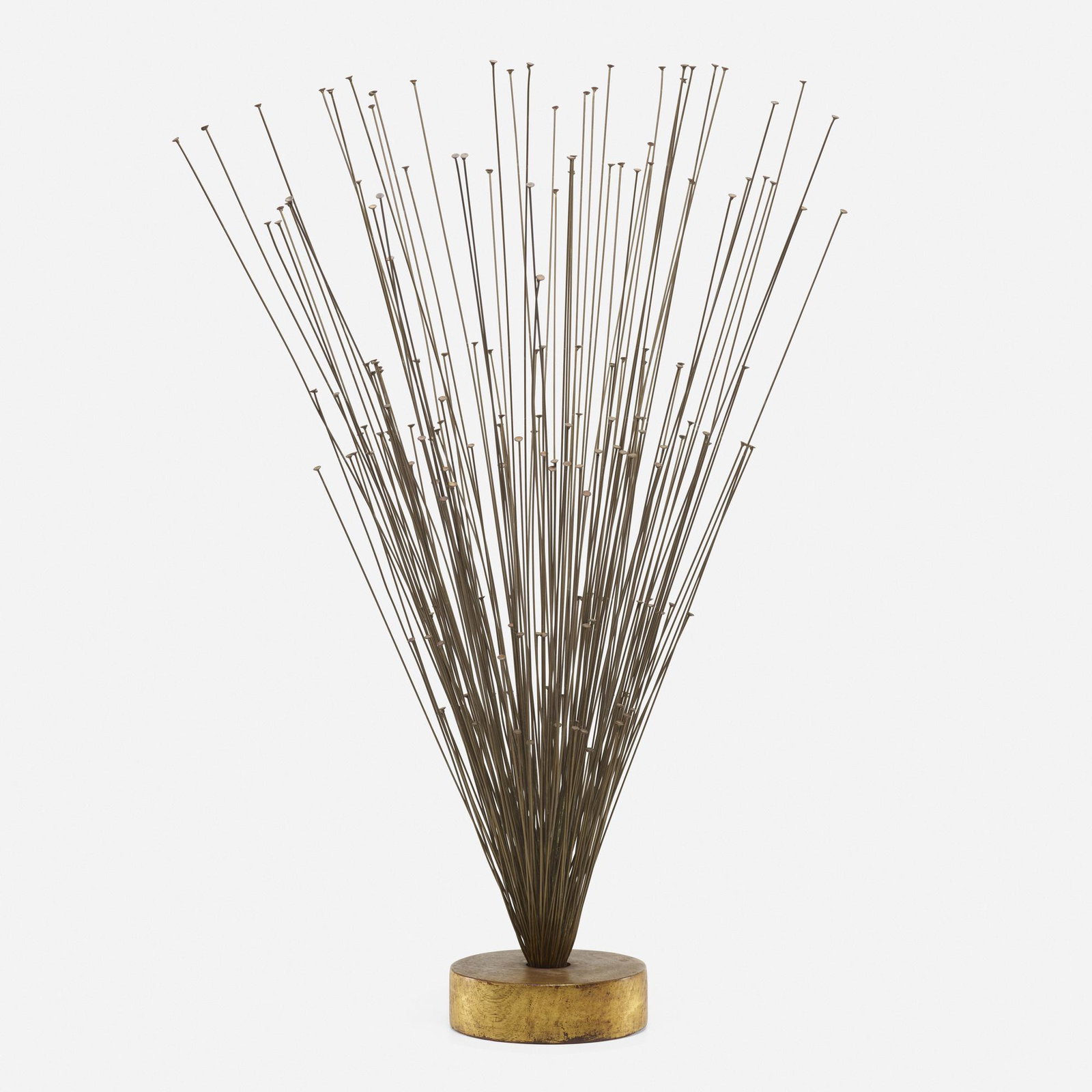 Paul Evans and Phillip Lloyd Powell, Rare sculpture: Paul Evans and Phillip Lloyd Powell Rare spray sculpture USA, c. 1965copper, gilt walnut 28 h × 24 dia in (71 × 61 cm) Provenance: The Artists | Private Collection