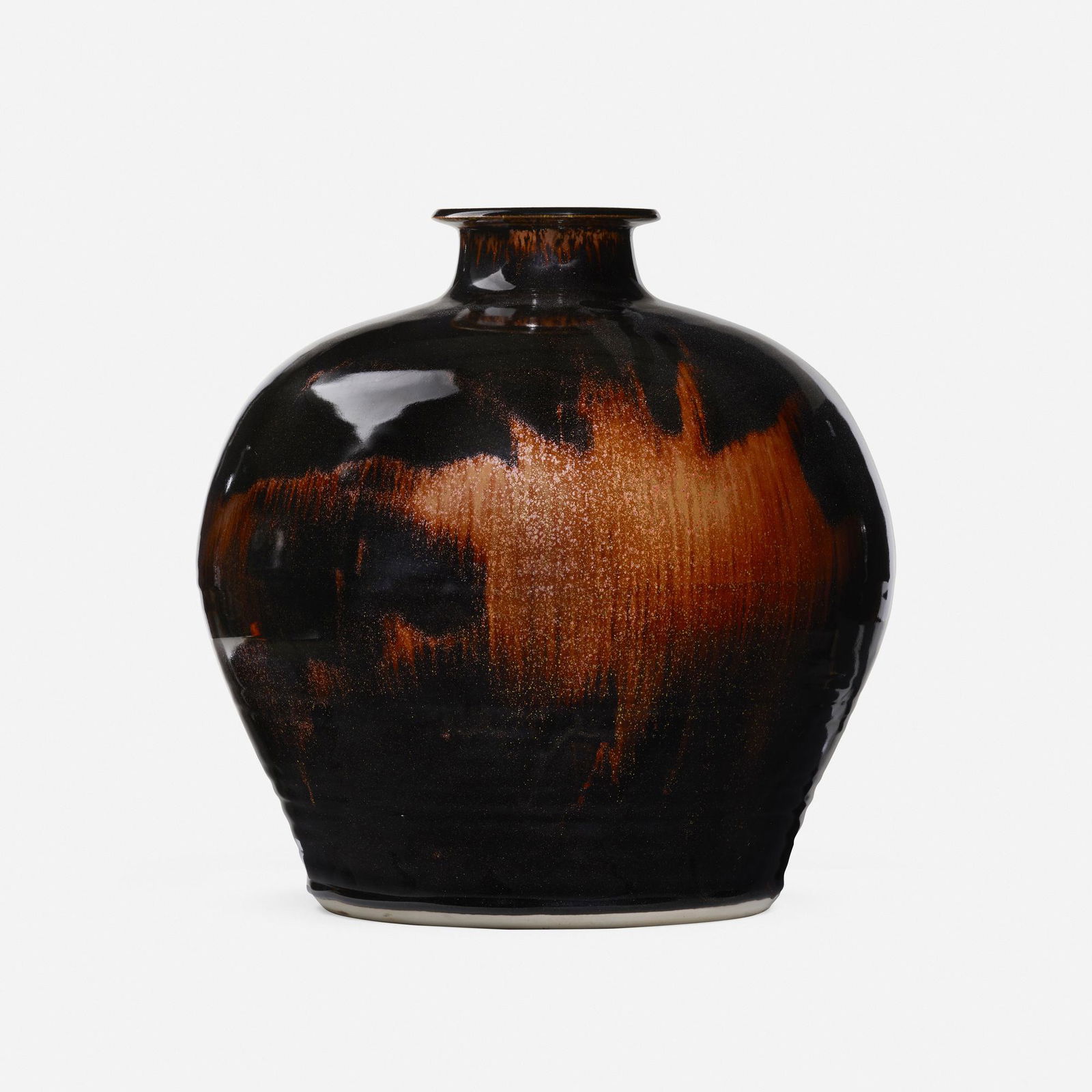 Brother Thomas Bezanson, Vase: Brother Thomas Bezanson Vase Canada/USA, after 1985Honan Tenmoku-glazed porcelain 13 h × 11.5 dia in (33 × 29 cm) Incised signature to underside 'Benedictine Monks Weston Vermont'
