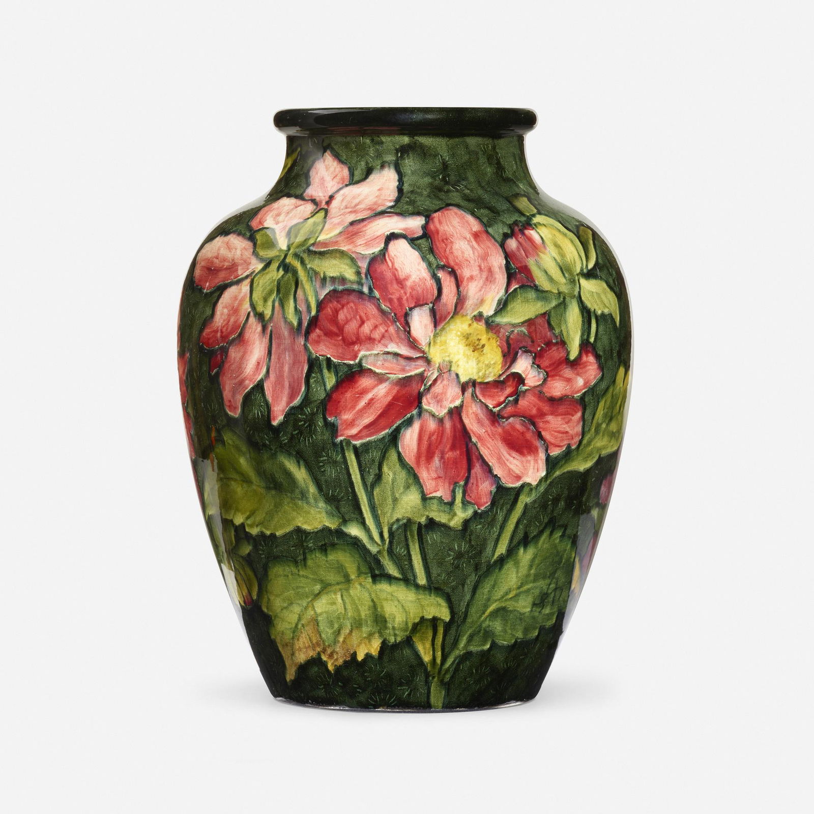 John Bennett, Vase with peonies: John Bennett Vase with peonies England/USA, 1882glazed earthenware 9.25 h × 7 dia in (23 × 18 cm) Glazed signature and date to underside 'JBennett New York 1882'.