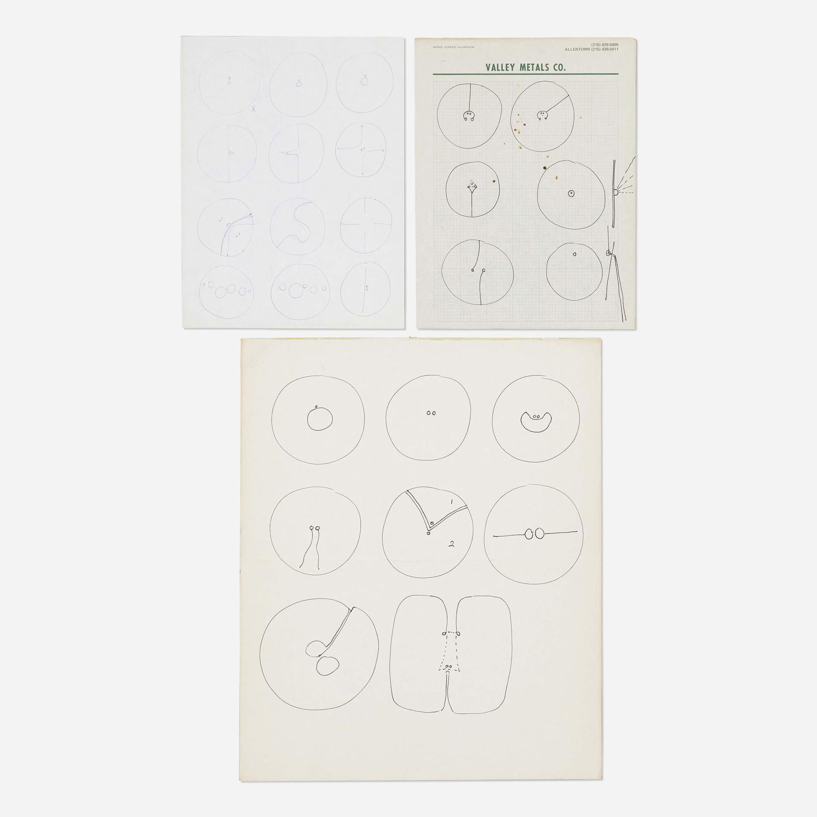Harry Bertoia, Three drawings (1 of 2)