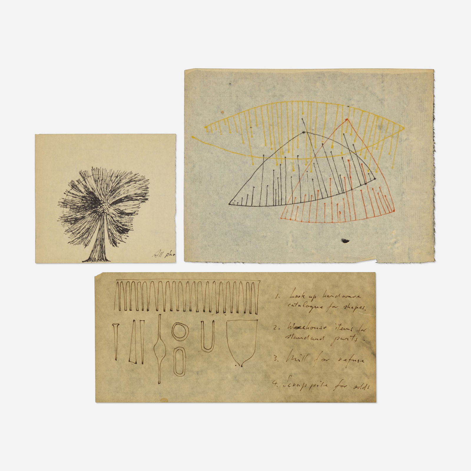 Harry Bertoia, Three drawings (1 of 2)
