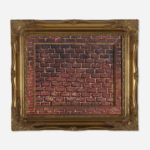 Martin Wong, Brick on Brick: Martin Wong Brick on Brick 1988acrylic on canvas in artist's frame 10 h × 12 w in (25 × 30 cm) Provenance: Private Collection | Christie's, New York, First Open