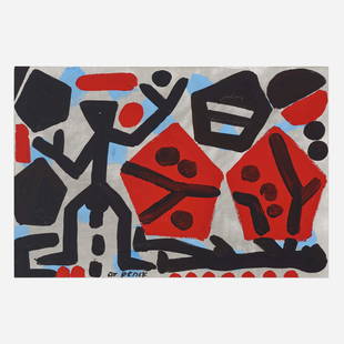 A. R. Penck, Standart?Zeit des groSsen Betruges: A. R. Penck Standart?Zeit des groSsen Betruges 1996 acrylic on canvas 15.75 h × 23.75 w in (40 × 60 cm) Signed to lower center 'A.R. Penck'. Provenance: Galerie Jerome de Noirmont,