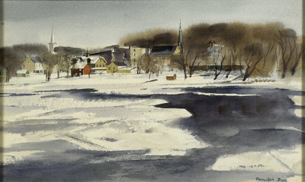 Ranulph Bye (American, 1916-2003) Untitled: Ranulph Bye (American, 1916-2003) Untitled (Lambertville); Watercolor on paper (framed); Signed; 11 1/2'' x 20 3/4'' (framed); Provenance: Private Collection, New Hope, PA