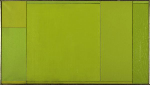 Ludwig Sander (American, 1906-1975) Untitled, 1972: Ludwig Sander (American, 1906-1975) Untitled, 1972; Oil on canvas (framed); Signed and dated; 22'' x 40''; Provenance: Private Collection