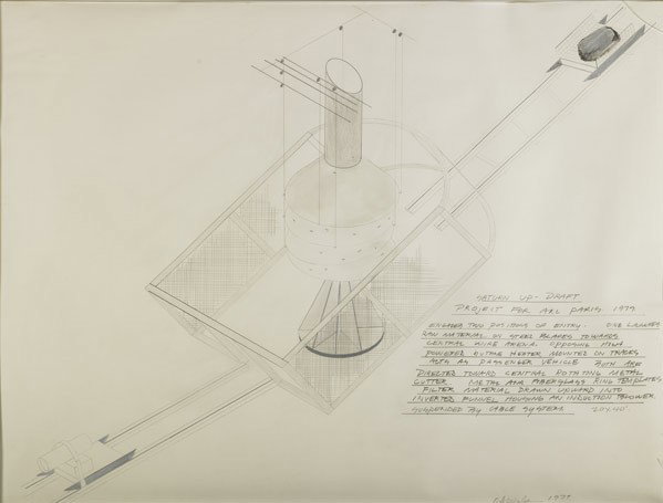 Dennis Oppenheim (American, 1938-2011) Saturn Up-D: Dennis Oppenheim (American, 1938-2011) Saturn Up-Draft Project for Arc Paris 1979, 1979; Graphite on paper (framed); Signed, dated and titled; 38'' x 49 3/4'' (sight); Provenance: Private Collection, 