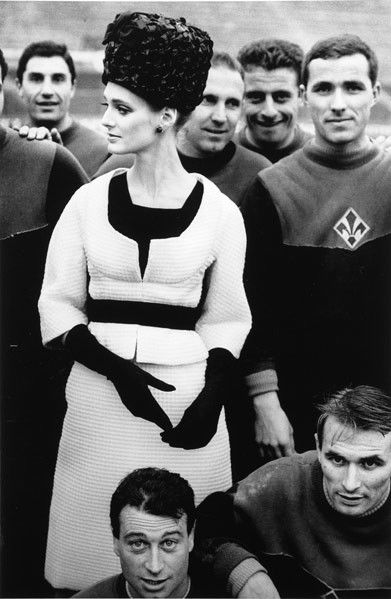 Frank Horvat (French, b. 1928) Rome Collection (Mo: Frank Horvat (French, b. 1928) Rome Collection (Model with Soccer Team), 1962; Archival pigment print (printed later); Signed and numbered 1/30; 20 1/2'' x 13 3/8'' (image); 23 1/2'' x 16 5/8'' (sheet