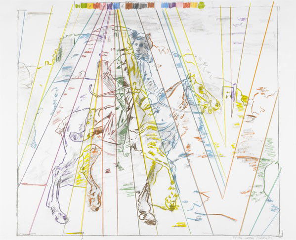 Larry Rivers (American, 1923-2002) Polish Rider, 1: Larry Rivers (American, 1923-2002) Polish Rider, 1982-83; Lithograph with hand coloring (framed); Signed, dated and numbered P.P. 3/6; 30'' x 37'' (sight); Provenance: Samuel Stein Fine Arts, Ltd., Ch