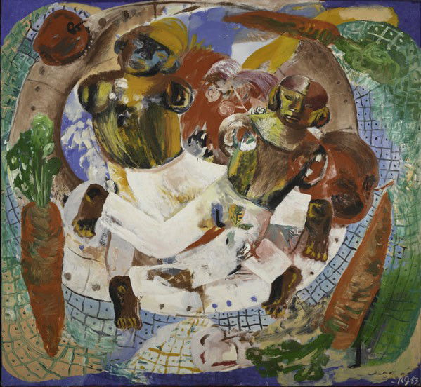 Roberto Juarez (American, b. 1952) Clock, 1983: Roberto Juarez (American, b. 1952) Clock, 1983; Oil and acrylic on canvas; Initialed and dated; 84'' x 91''; Provenance: Robert Miller Gallery, Inc., New York (label on verso); Private Collection, New