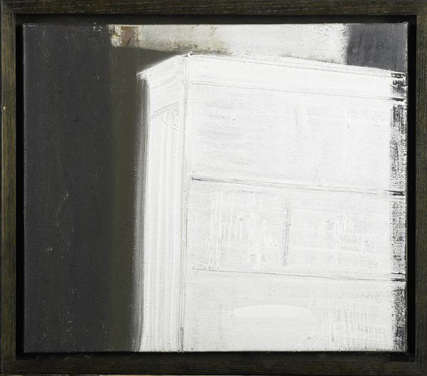 Merlin James (British, b. 1960) Shelves, 1995: Merlin James (British, b. 1960) Shelves, 1995; Acrylic on canvas (framed); Signed, dated and titled; 12'' x 14 1/8''; Provenance: Private Collection, New York