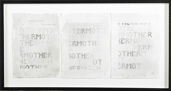 Elena del Rivero (Spanish, b. 1952) Letter to the: Elena del Rivero (Spanish, b. 1952) Letter to the Mother, NYC, 29th September 1997; Three gouache on paper (framed together); Initialed; 9'' x 6 3/8'' each; Provenance: Private Collection, New York