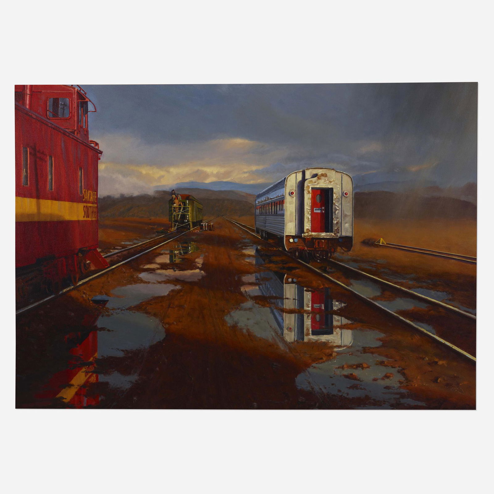 Daniel Morper, Trinity: Daniel Morper Trinity oil on canvas 33.5 h × 45.25 w in (85 × 115 cm) Signed to left edge 'Morper'. This work will ship from Rago in Lambertville, New Jersey.