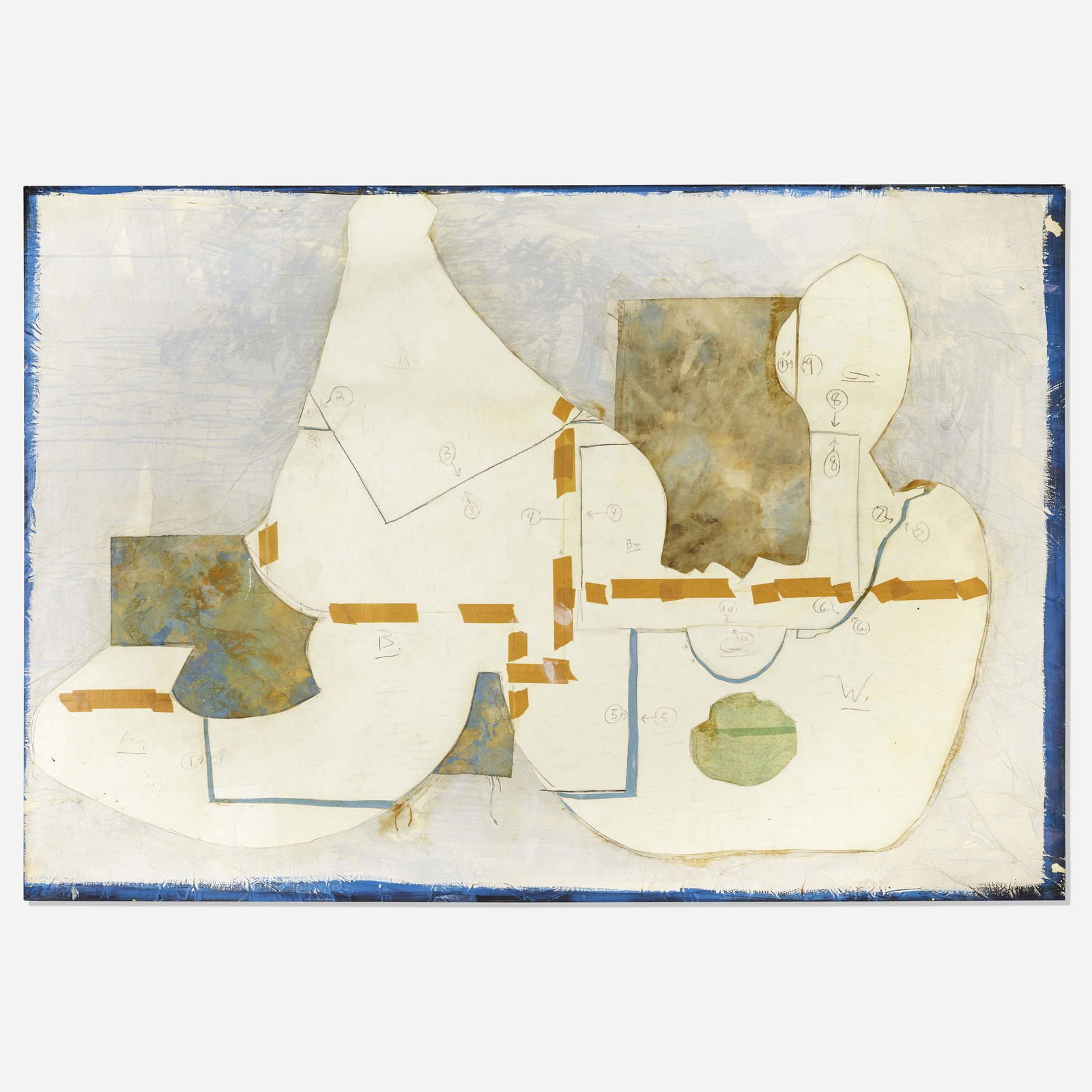 David Hare, Leda & the Swan at Sea: David Hare Leda & the Swan at Sea 1966mixed media collage on canvas 56 h × 81 w in (142 × 206 cm) Signed, titled and dated to verso 'Leda & the Swan at Sea 1966 Hare'.