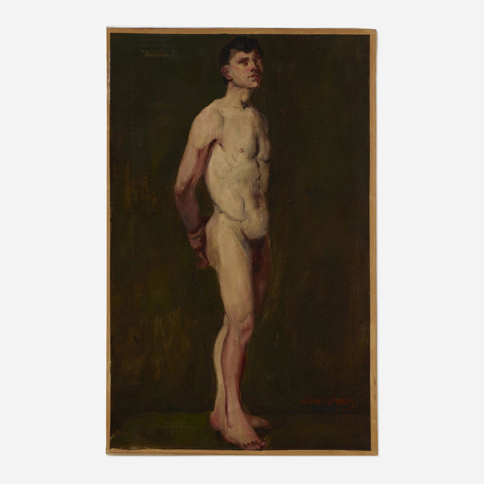 John R. Grabach, Portrait of a Nude Man: John R. Grabach Portrait of a Nude Man 1905oil on canvas 24 h × 15 w in (61 × 38 cm) Signed and dated to lower right 'John Grabach 2 - '05'. This work will ship