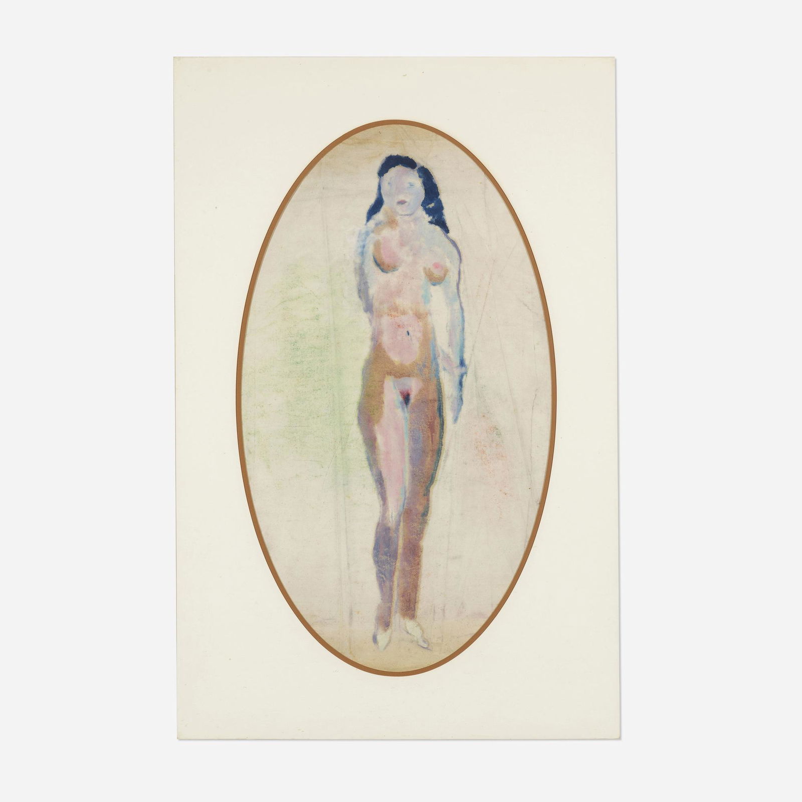 Arthur Beecher Carles, Standing Nude: Arthur Beecher Carles Standing Nude oil on paper sight: 28 h × 16 w in (71 × 41 cm) Estate stamp to verso. Provenance: Samuel T Freeman & Co., 5 December 2004, Lo