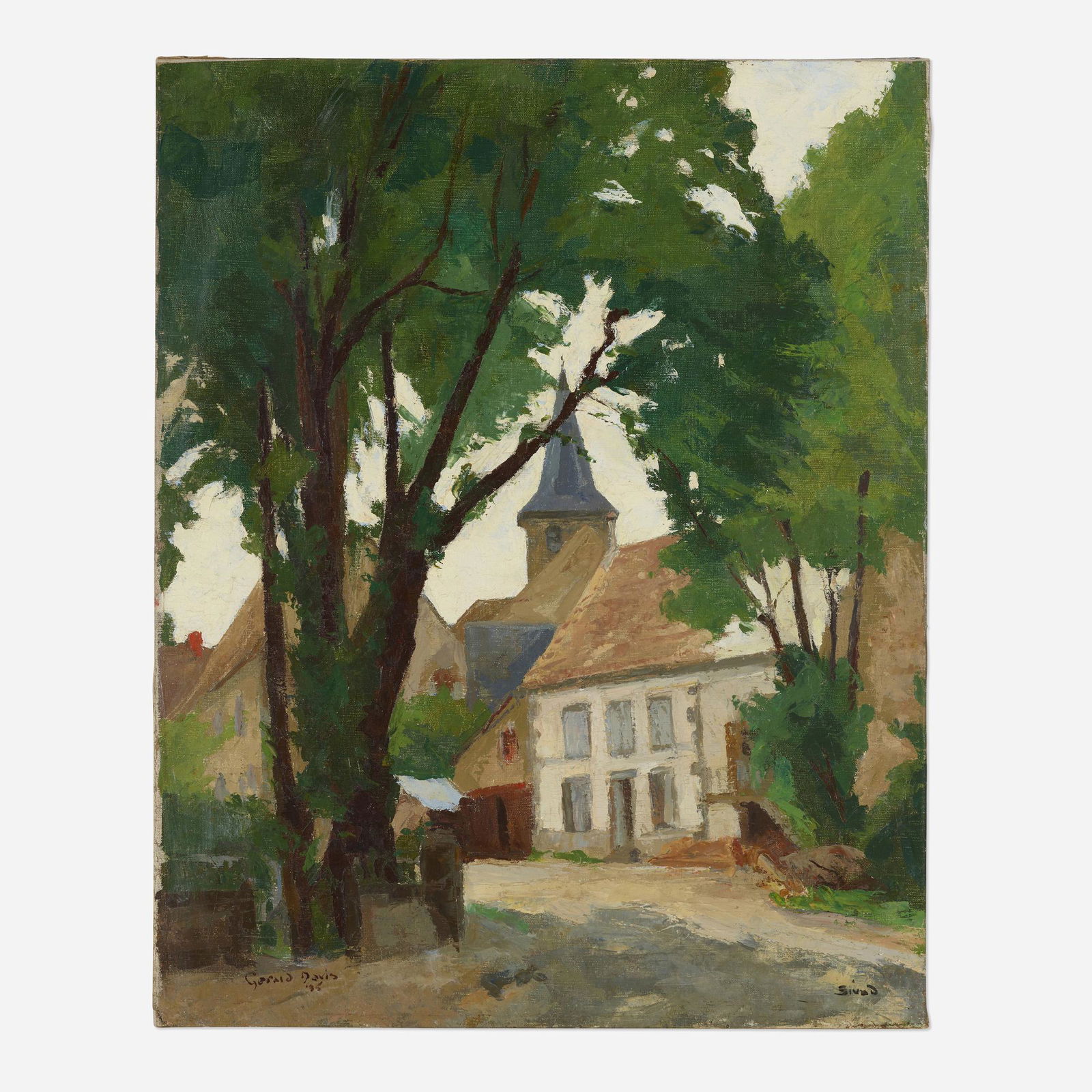 Gerald Vivian Davis, Town Scene: Gerald Vivian Davis Town Scene 1935oil on canvas 29.5 h × 24 w in (75 × 61 cm) Signed and dated to lower left 'Gerald Davis '35'. This work will ship from Rago