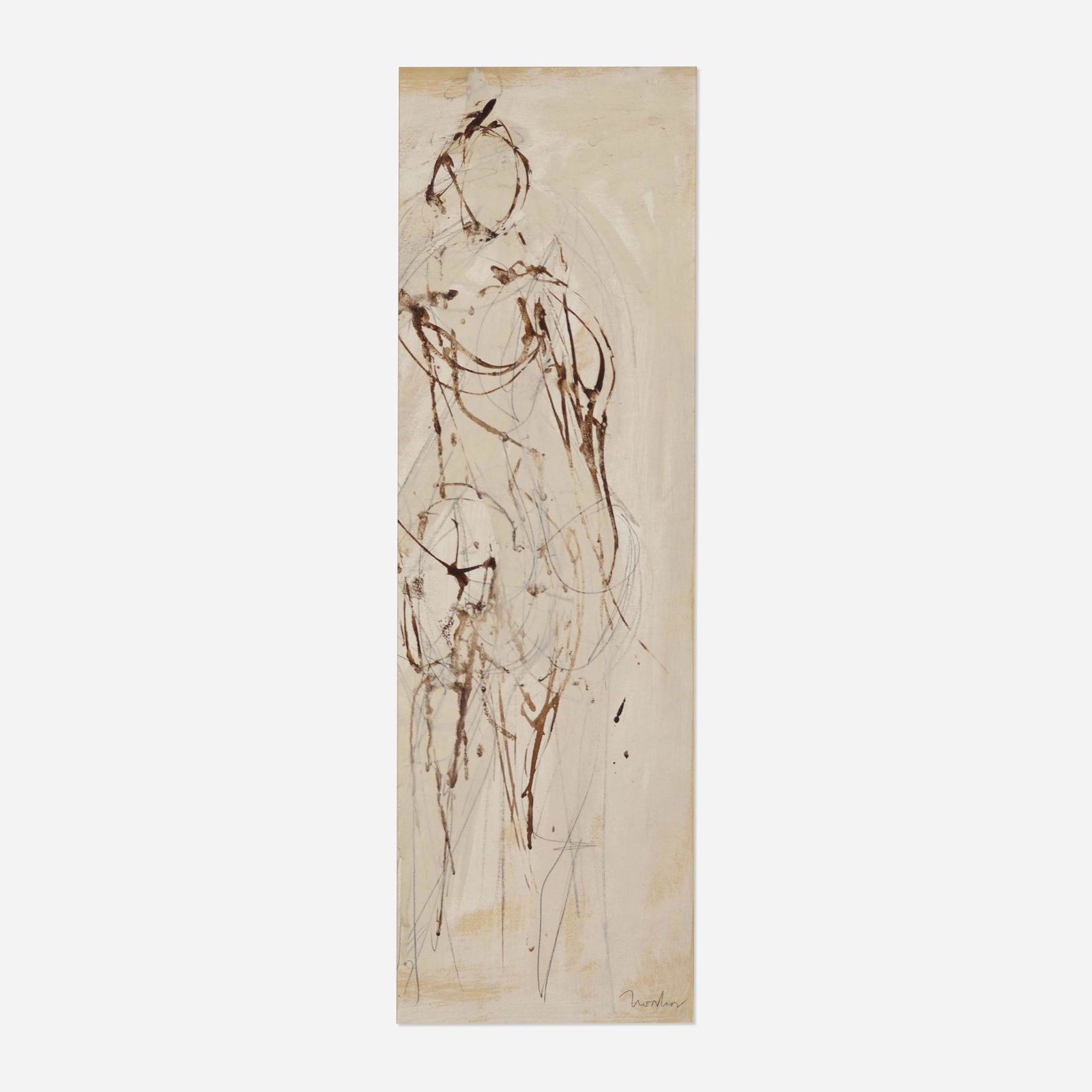 Jack Tworkov, Figure: Jack Tworkov Figure c. 1958gouache on paper 22 h × 7 w in (56 × 18 cm) Signed to lower right 'Tworkov'. Provenance: Greer Gallery, New York | Collection of