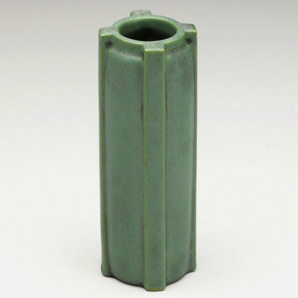 TECO; Bud vase: TECO; Buttressed bud vase; Stamped; 6 1/4'' x 2''