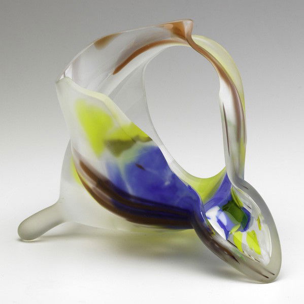 MARVIN LIPOFSKY; Glass sculpture: MARVIN LIPOFSKY; Glass sculpture, ''Soft loop,'' from the Zweisel series, 1980; Provenance: Collection of Jean Heilbrunn; Habatat Galleries, Detroit, MI; Signed and dated; 7 1/4'' x 11'' x 10''