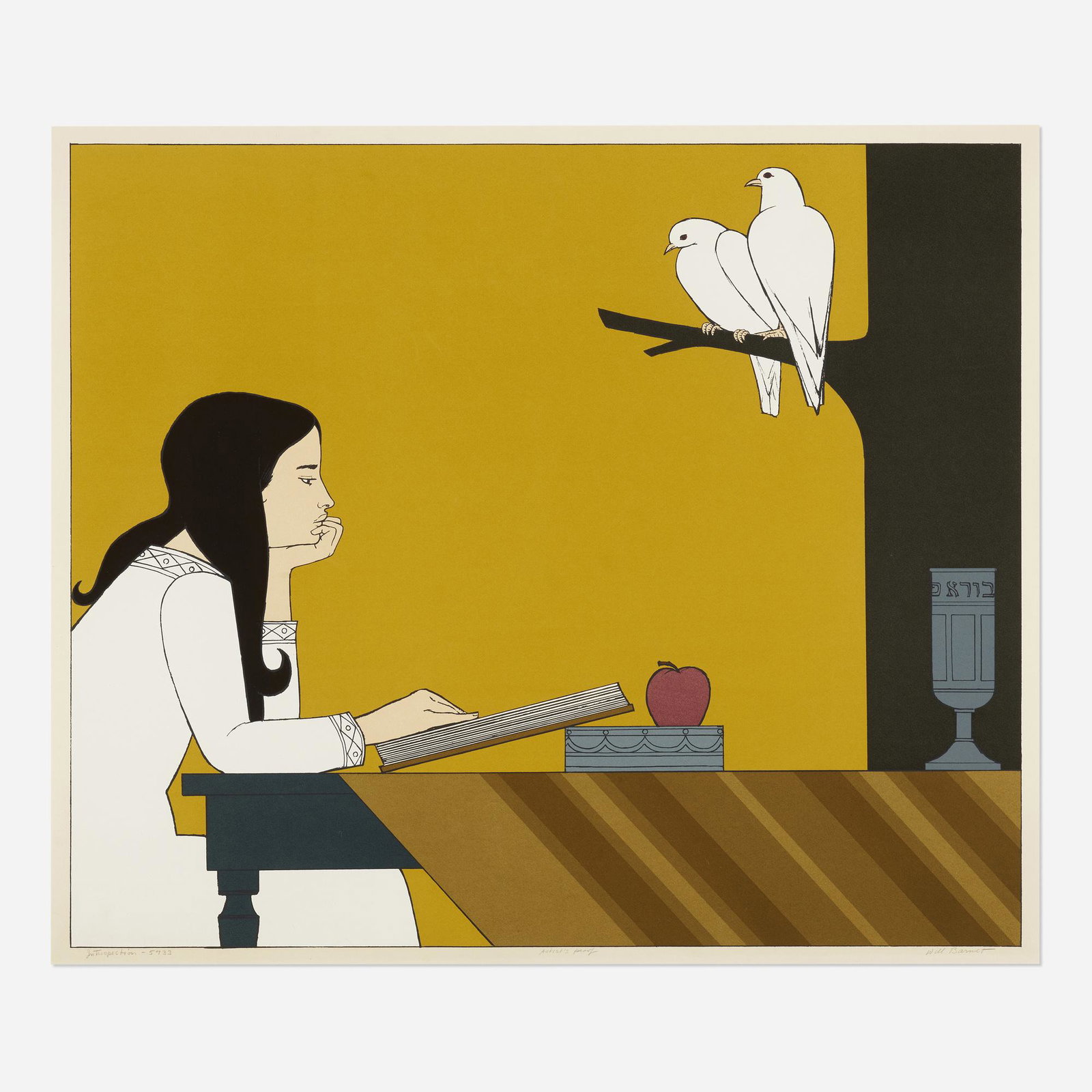 Will Barnet, Introspection - 5733: Will Barnet Introspection - 5733 1972screenprint in colors sight: 31 h × 36.5 w in (79 × 93 cm) Signed, titled and numbered 'Introspection - 5733 Artist Proof Will Barnet'. This wo