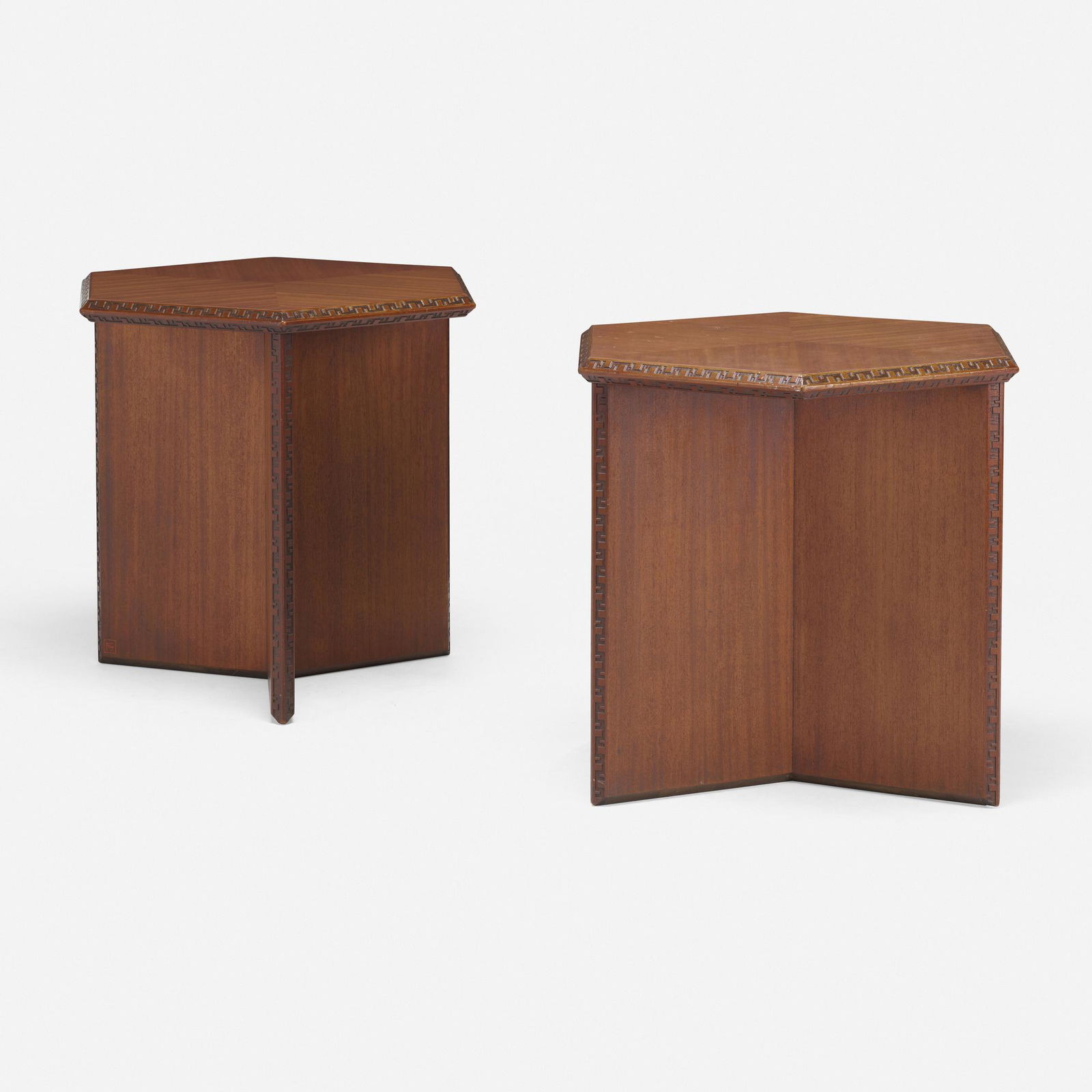 Frank Lloyd Wright, Occasional tables model 451-L, pair (1 of 4)