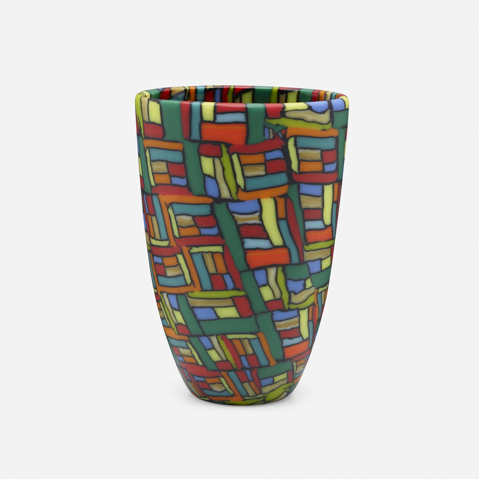 Giles Bettison, Vase: Giles Bettison Vase Australia, 1995hand-blown and carved murrine 6 h × 4 w × 3 d in (15 × 10 × 8 cm) Incised signature and date to underside 'Giles Bettison 5/95'. <