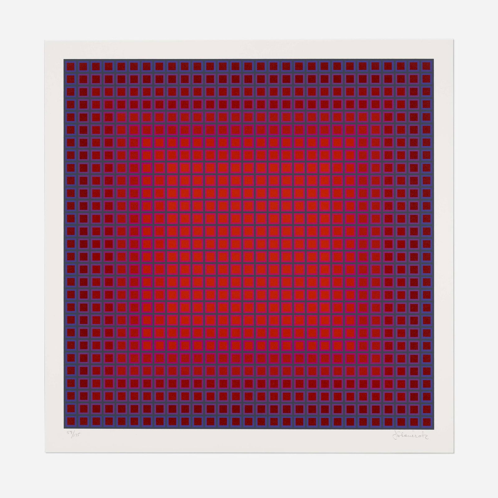 Julian Stanczak, Compounded Red (1 of 3)