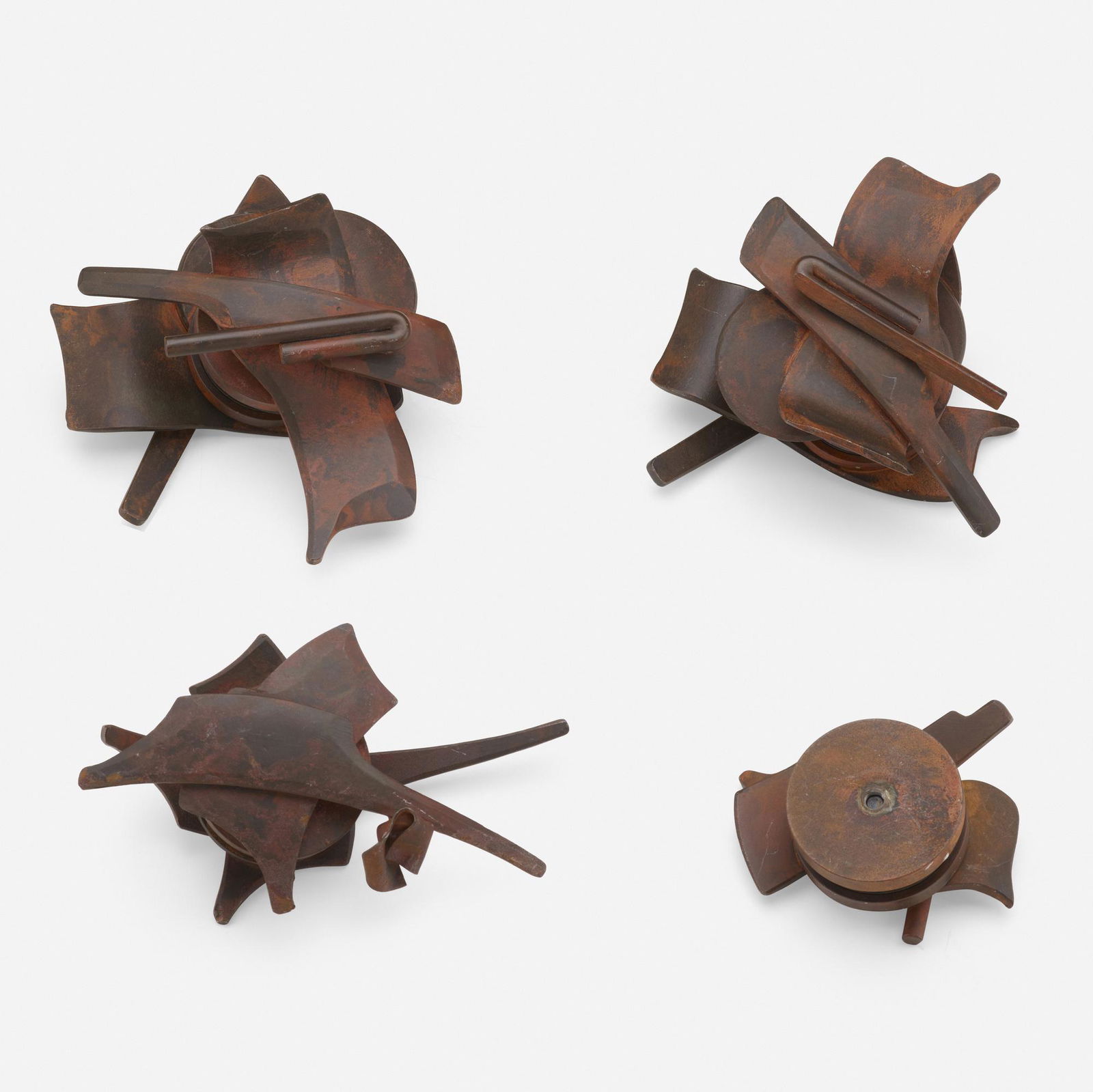 Albert Paley, Door medallions from Rosecliff, Inc.: Albert Paley Door medallions from Rosecliff, Inc., set of four USA, 1994forged and fabricated steel with a natural patina 4.25 h × 4.5 w × 2 d in (11 × 11 × 5 cm) 5.5 h &ti