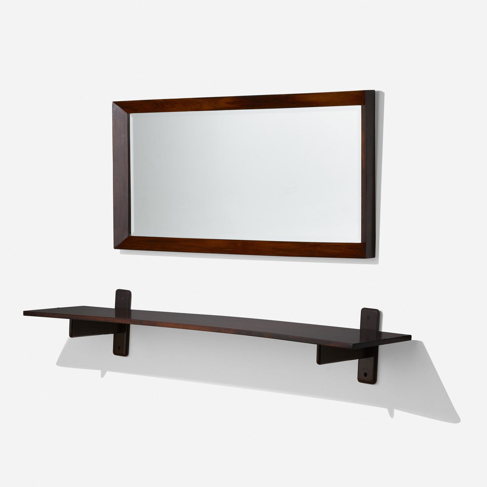 Sergio Rodrigues, Wall-hanging shelf and mirror (1 of 2)